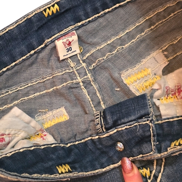 True Religion Ricky Super T Jeans 30 Flap Pocket Thick Stitch Y2K Denim - Picture 8 of 12